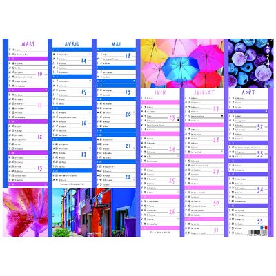 3664447138633-Calendrier Color Story - 7 mois par face - 40,5 x 55 cm - Oberthur--1