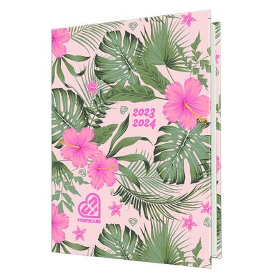 3664447143804-Agenda Miss Freegun - 1 jour par page - 12,5 x 17,5 cm - tropical clair - Oberthur--0