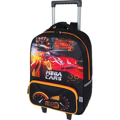 3664447150567-Sac à dos à roulettes Megacars - 1 compartiment - Exclusivité Bureau Vallée - Oberthur--0