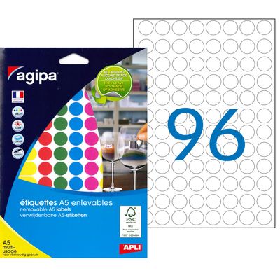 3270241018264-Apli Agipa - Etui A5 - 576 Pastilles adhésives enlevables - couleurs assorties - diamètre 15 mm - ré--0