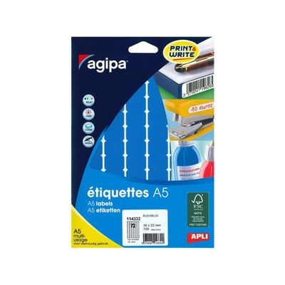 3270241143324-Apli Agipa - Etui A5 - 720 Étiquettes bleues multi-usages - 16 x 22 mm - réf 114332--0