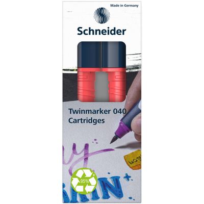 4004675159090-Schneider Paint-It 040 - pack de 2 cartouches de recharge Twin marker - 1 pointe ogive + 1 pointe pince--1