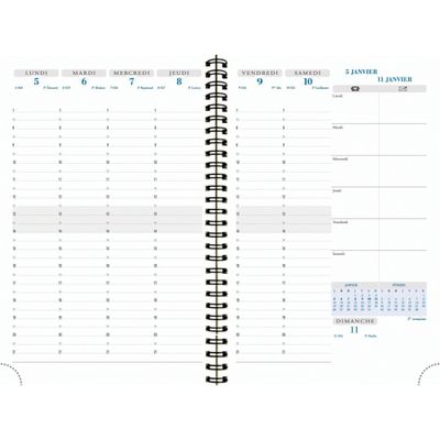 3660942082785-Agenda spiralé Kaa All in One - 1 semaine sur 2 pages - 15 x 21 cm - camel - avec carnet de notes - Ex--2