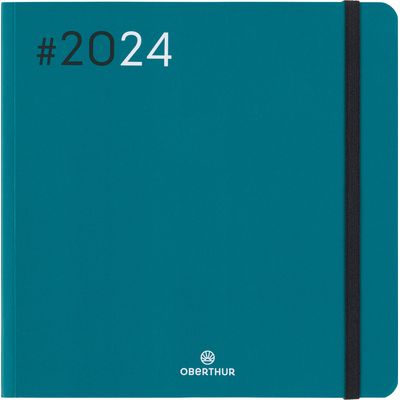 3664447154428-Agenda Flex - 1 semaine sur 2 pages - 16 x 16 cm - émeraude - Oberthur--0