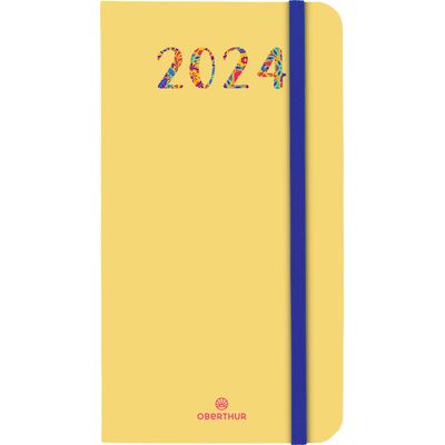 3664447158860-Agenda de poche Merida - 1 semaine sur 2 pages - 9,5 x 17 cm - jaune - Oberthur--0