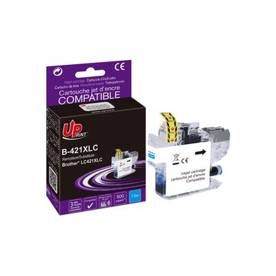 3584770912147-Cartouche compatible Brother LC421XL - cyan - Uprint--0