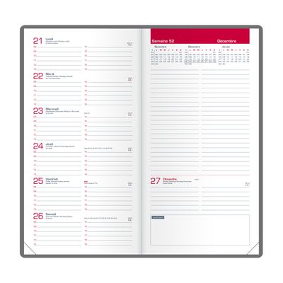 3147280267499-Agenda de poche Swing - 1 semaine sur 2 pages - 9 x 17 cm - noir - Oxford--1