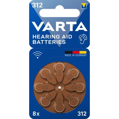 4043752393712-VARTA - Lot de 8 piles auditives ZA312/PR41 - 160 mAh--0