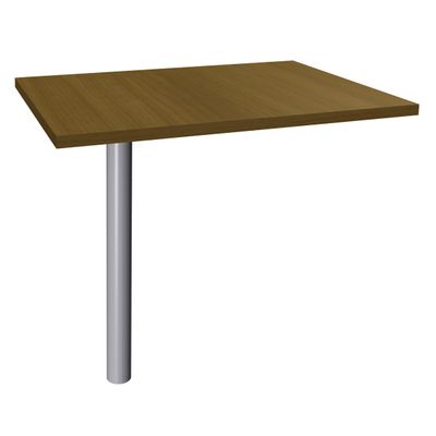 3253310380059-Extension IDRA/DUAL sur Pied tube - 80 x 60 cm - Pied alu - plateau imitation noyer--0