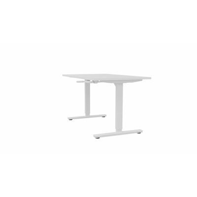 3617350004441-Bureau AXEL assis/debout - réglage par manivelle - L200 x P80 cm - plateau blanc - pieds blancs--0
