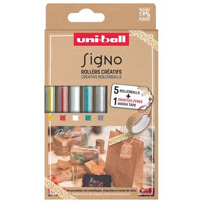 3296280048833-Uniball Signo - Pochette 5 Stylos roller - encre gel--0