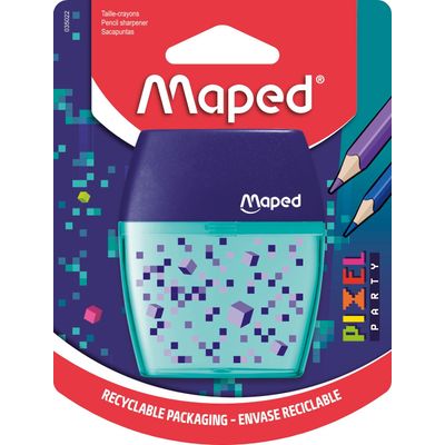 3154140350222-Maped Pixel Party - Taille-crayons Shaker - 2 trous (blister)--0