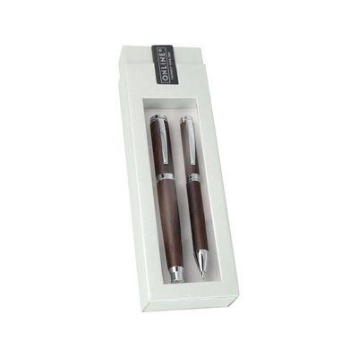 4014421311788-Online Nature Style - Parure de stylo plume et stylo à bille - bois noir--0