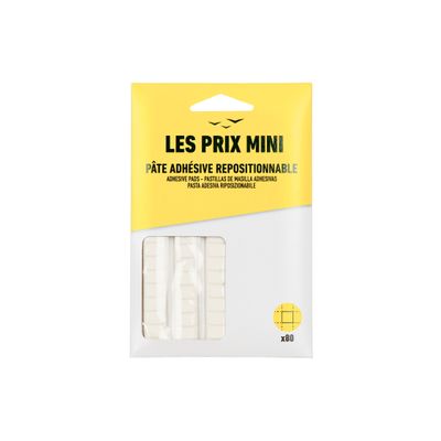 3539012004555-Les Prix Mini - Pack de 80 pastilles adhésives repositionnables - blanc--0