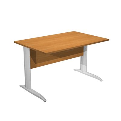 0404052255102-Bureau droit Trend - L120 - Pieds métals - plateau imitation aulne - pied effet chromé--0