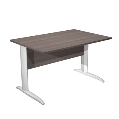 0404052255508-Bureau droit Trend - L140 - Pieds métals - plateau imitation frêne toscan - pied blanc--0