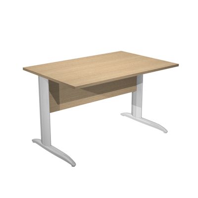 0404052255225-Bureau droit Trend - L120 - Pieds métals - plateau imitation chêne - pied effet chromé--0