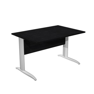 0404052255898-Bureau droit Trend - L160 - Pieds métals - plateau imitation frêne noir - pied alu--0