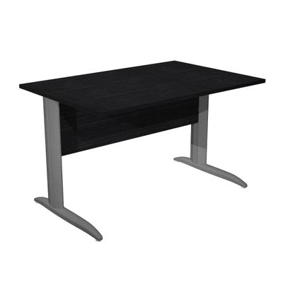 0404052255904-Bureau droit Trend - L160 - Pieds métals - plateau imitation frêne noir - pied anthracite--0