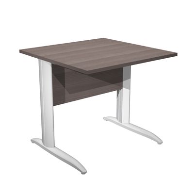 0404052256116-Bureau droit Trend - L80 - Pieds métals - plateau imitation frêne toscan - pied blanc--0