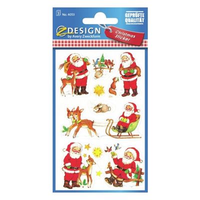 4004182040539-Avery - 15 stickers en sachet - 160x83x1 - père noël et les animaux--0