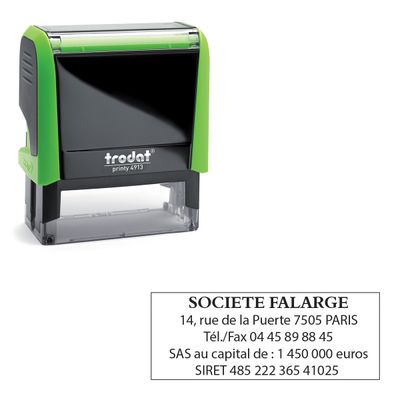 0092399432371-Tampon personnalisé avec 5 lignes - zone d'impression 58 x 22 mm - Trodat Printy 4913 vert--1