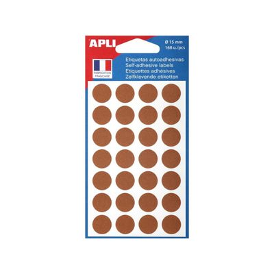 3270241022223-Apli Agipa - 168 Pastilles adhésives - marron - diamètre 15 mm - réf 102222-P_405137297_1-0