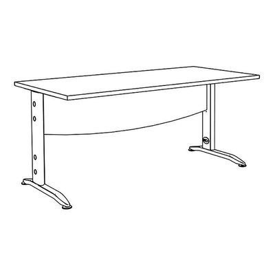 3253310304291-Bureau droit IDRA - L160 cm - Pied alu - plateau imitation noyer-P_405152449_4-3