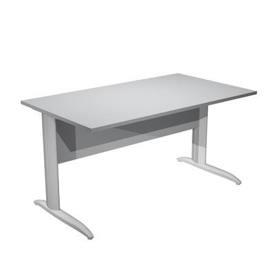 7331920000751-Bureau droit Trend - L140 - Pieds métals - plateau gris-P_405165615_1-0