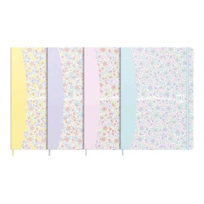3020120230610-Oxford Floral - Cahier de notes - relié - A5 (148 x 210 mm) - 80 feuilles / 160 pages - petits carreaux - dos rigide - floral - dis-P_405243366_2-0