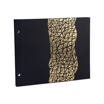 3130630169857-Exacompta Aramy - Album photos 37 x 29 cm - 40 pages - noir/or-Angle gauche-0