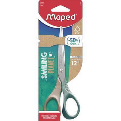 3154144760201-Maped Smiling Planet - Ciseaux Shape 16 cm - disponible dans différentes couleurs - en bois--0
