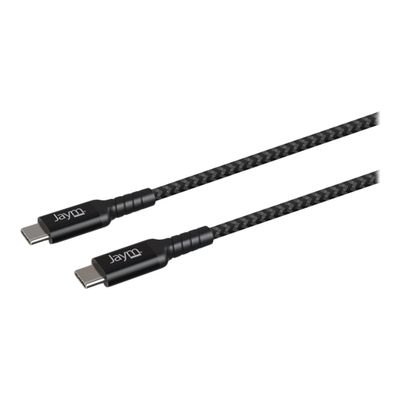 3701263508773-JAYM - Câble USB -C - 1.5 m - noir-Angle droit-0