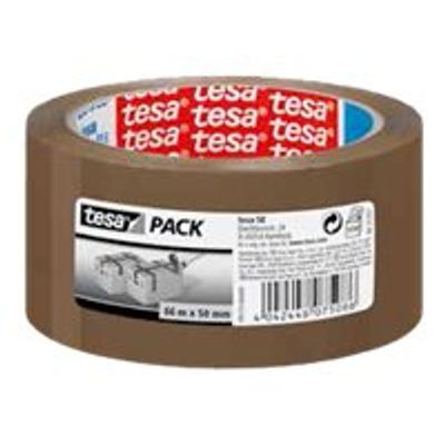4042448075086-Tesa - Ruban adhésif d'emballage - PP - 66 m x 50 mm - havane-Avant-0