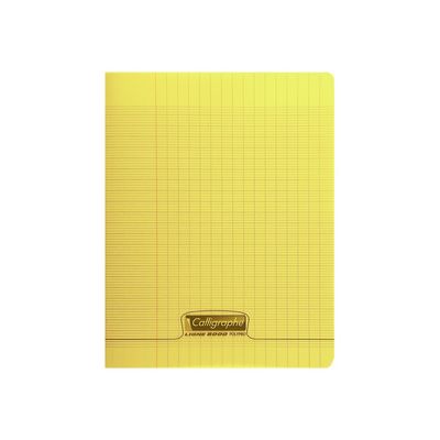3210330183442-Calligraphe 8000 - Cahier polypro 17 x 22 cm - 192 pages - grands carreaux (seyès) - jaune-Avant-0