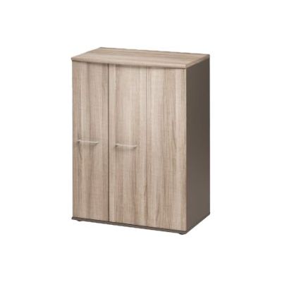 3483600784216-Rangement haut JAZZ+ - L80 x H112 x P48 - 3 portes - Chêne gris-Angle droit-0