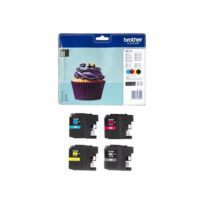 5014047563225-Brother LC123 - Pack de 4 - noir, cyan, magenta, jaune - cartouche d'encre originale-Avant-3
