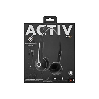 3303170105269-T'nB ACTIV 200S - casque filaire avec micro - noir-Avant-3