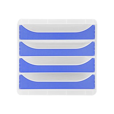 9002493424951-Exacompta Chromaline BigBox - Module de classement 4 tiroirs - bleu roi transparent-Avant-0