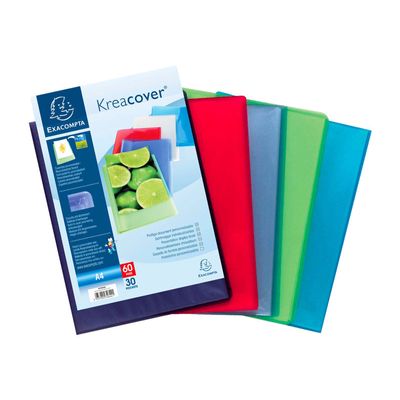 3130630057390-Exacompta KreaCover - Porte vues personnalisable - 60 vues - A4 - disponible dans différentes cou-Avant-5