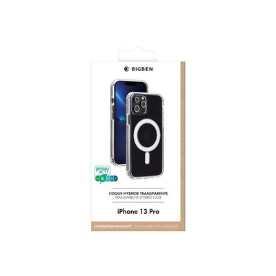 3571211464938-Bigben - coque de protection pour Iphone 13 Pro - compatible MagSafe - transparent-Avant-1