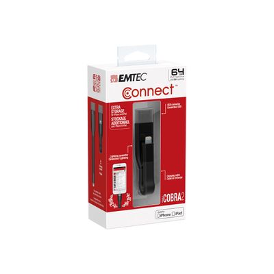 3126170146304-EMTEC Connect iCOBRA2 - clé USB - 64 Go-Angle gauche-5
