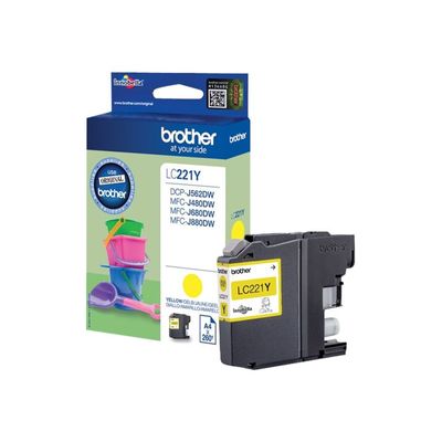4977766747349-Brother LC221 - jaune - cartouche d'encre originale-Angle droit-1
