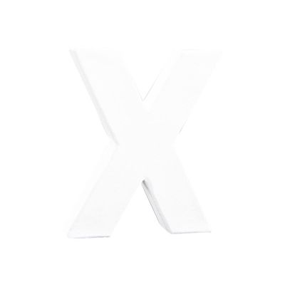3609510007539-Décopatch - Lettre de décoration - X - petit - 12 cm - blanc - papier mâché-Angle gauche-0