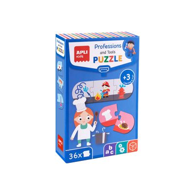 8410782172383-APLI kids - Puzzle des métiers et des outils - 36 pièces-Angle gauche-0