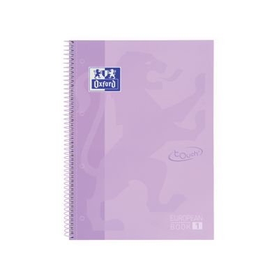 8412771028237-Oxford Touch' - Cahier à spirale 24 x 32 cm - 160 pages - petits carreaux (5x5 mm) - lavande--0