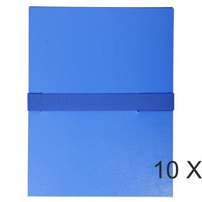 3130632006228-Exacompta - 10 Chemises extensibles 1 rabat à sangle scratch - bleu--0