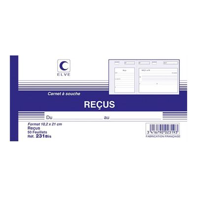 3416790023193-ELVE - Manifold Carnet de reçus - 50 dupli - 10,5 x 21 cm-Avant-0