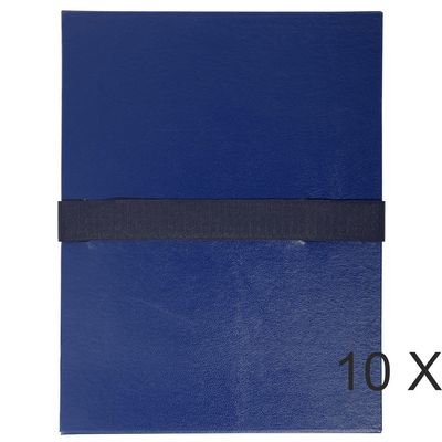 3130632006266-Exacompta - 10 Chemises extensibles 1 rabat à sangle scratch - bleu foncé--0