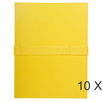 3130632006273-Exacompta - 10 Chemises extensibles 1 rabat à sangle scratch - jaune--0